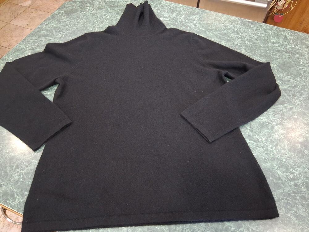Lord & Taylor 100% Cashmere Turtleneck Sweater Womens XL Quiet Luxury Pullover